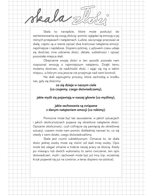 Zeszyt rozwojowy o złości