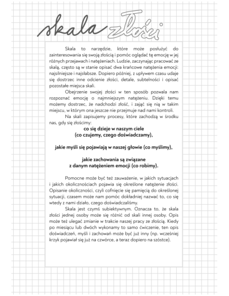 Zeszyt rozwojowy o złości